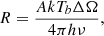 $$ \begin{aligned} R =\frac{AkT_b\Delta \Omega }{4 \pi h \nu }, \end{aligned} $$
