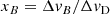 $$ \begin{aligned} x_B = \Delta v_B / \Delta v_{\rm D} \end{aligned} $$