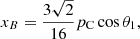 $$ \begin{aligned} x_B = \frac{3\sqrt{2}}{16} p_{\rm C} \cos \theta _1, \end{aligned} $$
