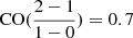 $ \mathrm{CO}(\frac{2-1}{1-0})=0.7 $