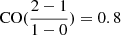 $ \mathrm{CO}(\frac{2-1}{1-0})=0.8 $