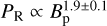 $\[P_{\mathrm{R}} \propto B_{\mathrm{p}}^{1.9 \pm 0.1}\]$