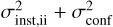 $\[\sigma_{\mathrm{inst}, \mathrm{ii}}^2+\sigma_{\text {conf }}^2\]$