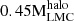 $ { } 0.45\mathrm{M}_{\mathrm{LMC}}^{\mathrm{halo}} $