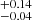 $ ^{+0.14}_{-0.04} $