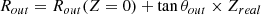 $$ \begin{aligned}&R_{out} = R_{out}(Z=0) + \tan {\theta _{out}} \times Z_{real} \end{aligned} $$
