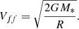 $$ \begin{aligned} V_{ff} = \sqrt{\frac{2 G M_*}{R}}. \end{aligned} $$