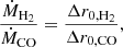 $$ \begin{aligned} \frac{\dot{M}_{\rm H_2}}{\dot{M}_{\rm CO}} = \frac{\Delta r_{\rm 0,H_2}}{\Delta r_{\rm 0,CO}}, \end{aligned} $$