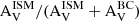 $ \rm{A}^{\mathrm{ISM}}_\mathrm{V}/(\rm{A}^{\mathrm{ISM}}_\mathrm{V}+\rm{A}^{\mathrm{BC}}_\mathrm{V}) $