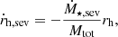 $$ \begin{aligned}&\dot{r}_{\mathrm{h,sev} } = - \frac{\dot{M}_{\star ,\mathrm{sev} }}{M_{\mathrm{tot} }} r_{\mathrm{h} }, \end{aligned} $$