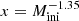 $ x=M_{\mathrm{ini}}^{-1.35} $