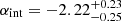 $ \alpha_{\mathrm{int}} = -2.22^{+0.23}_{-0.25} $