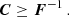 $$ \begin{aligned} \boldsymbol{C} \ge \boldsymbol{F}^{-1} \, . \end{aligned} $$