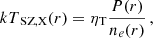 $$ \begin{aligned} kT_{\text{ SZ,X}}(r) = \eta _{\rm T} \frac{P(r)}{n_{e}(r)}\,, \end{aligned} $$