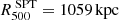 $ R^{\text{ SPT}}_{500} = 1059 \,\mathrm{kpc} $