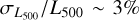 ${\sigma _{{L_{500}}}}/{L_{500}}\~3\% $