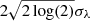 $ 2\sqrt{2\log(2)}\sigma_\lambda $