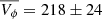 $ \overline{{V_\phi}}=218\pm24 $