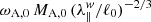 $ \omega_{\mathrm{A,0}}\,M_{\mathrm{A,0}}\,(\lambda_{\|}^{w}/\ell_0)^{-2/3} $