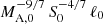 $ M_{\mathrm{A,0}}^{-9/7}\,S_{0}^{-4/7}\,\ell_0 $