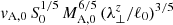 $ v_{\mathrm{A,0}}\,S_{0}^{1/5}\,M_{\mathrm{A,0}}^{6/5}\,(\lambda_{\perp}^{z}/\ell_0)^{3/5} $