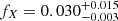 $ f_X = 0.030^{+0.015}_{-0.003} $