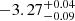 $ -3.27^{+0.04}_{-0.09} $