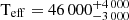 $ \mathrm{T}_{\mathrm{eff}}=46\,000^{+4\,000}_{-3\,000} $