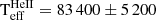 $ \mathrm{{T}_{eff}^{HeII}} = 83\,400\pm 5\,200 $
