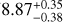 $\[8.87_{-0.38}^{+0.35}\]$