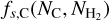 ${f_{s,{\rm{C}}}}\left( {{N_{\rm{C}}},{N_{{{\rm{H}}_2}}}} \right)$