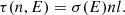 $$ \begin{aligned} \tau (n, E)=\sigma (E) n l. \end{aligned} $$