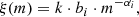 $$ \begin{aligned} \xi (m)=k \cdot b_{i} \cdot {m}^{-\alpha _{i}}, \end{aligned} $$