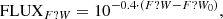 $$ \begin{aligned} \mathrm{FLUX}_{F?W}=10^{-0.4\cdot (F?W-F?W_0)}, \end{aligned} $$
