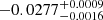 $ -0.0277^{+0.0009}_{-0.0016} $