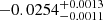 $ -0.0254^{+0.0013}_{-0.0011} $