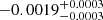 $ -0.0019^{+0.0003}_{-0.0003} $