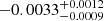 $ -0.0033^{+0.0012}_{-0.0009} $