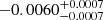 $ -0.0060^{+0.0007}_{-0.0007} $