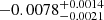 $ -0.0078^{+0.0014}_{-0.0021} $