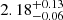 $ 2.18^{+0.13}_{-0.06} $