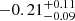 $ -0.21^{+0.11}_{-0.09} $