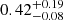 $ 0.42^{+0.19}_{-0.08} $