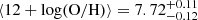 $ \rm \langle 12+log(O/H) \rangle = 7.72^{+0.11}_{-0.12} $
