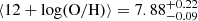 $ \rm \langle 12+log(O/H) \rangle = 7.88^{+0.22}_{-0.09} $