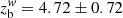 $ z_{\mathrm{b}}^{\mathit{w}} = 4.72\pm0.72 $