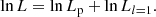 $$ \begin{aligned} \ln L = \ln L_\mathrm{p} + \ln L_{l=1}. \end{aligned} $$