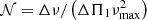 $ \mathcal{N}=\Delta \nu/\left(\Delta \Pi_1 \nu_\mathrm{max}^2\right) $