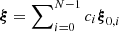 $ \boldsymbol{\xi} = \sum\nolimits_{i=0}^{N-1} c_i \boldsymbol{\xi}_{0,i} $