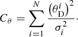 $$ \begin{aligned}&C_{\theta } = \sum _{i=1}^{N} \frac{\left(\theta _{\rm D}^{i}\right)^2}{\sigma _i^2}\cdot \end{aligned} $$